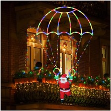 Weihnachtsdeko außen 85cm LED Fallschirmbeleuchtung mit 128 Lichtern und 8 Modi