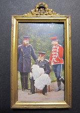 Alter kleiner Prunkrahmen mit Farbfoto der "vier Kaiser", wunderschön!