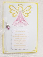 5 Grußkarten FADENGRAFIK + handgefertigtem Schutzengel * viele Gelegenheiten 09