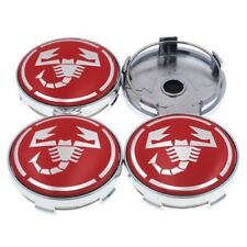 4x 60mm Rot Skorpion Fiat Abarth Nabendeckel Felgendeckel Nabenkappen Auto New