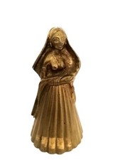 Alte Tischglocke aus Messing - Indische Frau Im Gewand mit hervortretener Brust