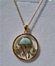 Larimar Anhänger mit Qualle