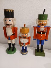 3x DDR Nussknacker Erzgebirge Holzfigur (24cm 34cm 36 cm)