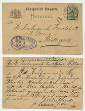 91959 - Ganzsache P 38 (91) - Postkarte - Lichtenfels 18.6.1891 nach Stuttgart