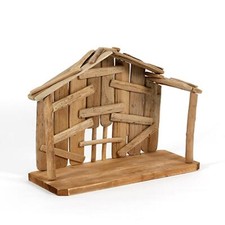 Krippe Holz Treibholz Weihnachtskrippe Krippenstall Holzkrippe Weihnachten 45x36