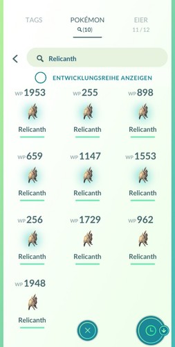 10x pokémon relicanth go - relicanth,