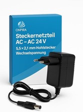 24V AC - AC Netzteil WECHSELSPANNUNG 500mA 1000mA, 5,5mm Hohlstecker Trafo