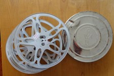 16mm Aluminium Film Leerspule 300m  Alu, für Siemens Projektor mit Weißblechdose