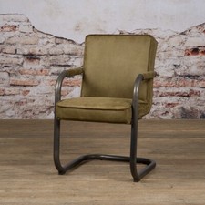 Armlehnstuhl Volano Freischwinger Esszimmer Stühle Industrie Still 2er Set Grün