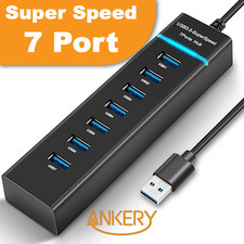 USB A USB 3.0HUB Super Speed Verteiler Splitter Datenhub 7Port für Laptop Ankery