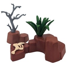 Playmobil Konvolut 2 braune Felsen Pflanze Skelett Western Wüste