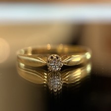 14 Karat Solitär Ring mit