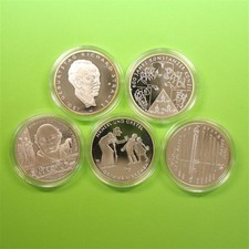 BRD 2014 5x 10 Euro Silber-Gedenkmünzen in Kapseln PP Spiegelglanz