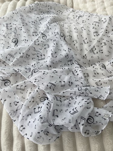 Noten musik chiffontuch - chiffontuch, weiß