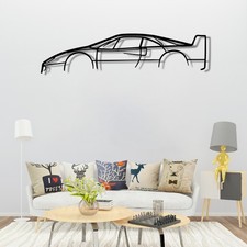Metall Auto Wandbild, Sportwagen Silhouette, Ferrari F40 Ansicht