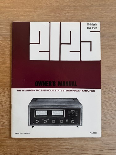 Mcintosh mc2125 - mcintosh,
