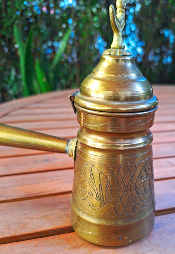 Messing kanne mit - messing, klappdeckel