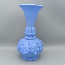 Große Opalglas Vase Blau 25cm