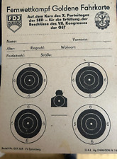5x DDR GST FDJ Ziel-Schieß-Scheibe Wettk Gold.Fahrkarte X.Parteitag SED