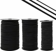 2MM 3MM 4MM 5MM GUMMIKORDEL ELASTISCHE KORDEL GUMMIBAND RUNDGUMMI SCHWARZ RUND