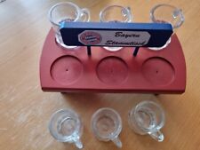 TOP FC BAYERN MÜNCHEN "STAMMTISCH" aus Holz mit 6 Schnapsstamperln, Glas SELTEN,