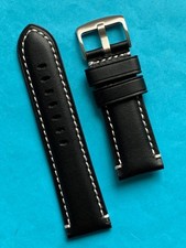 Nappaband von Eichmüller 26 mm Uhrenarmband Kalbsleder bombiert schwarz