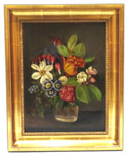 Alfred P. Bradbury (um 1830 Hanley - ?) Ölbild - Stillleben mit Blumen - England