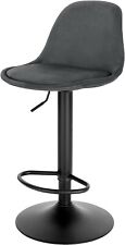 2 x Barhocker Barstuhl höhenverstellbar Drehstuhl Samt Metall Schwarz hb368dgr-2