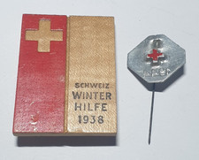2 x altes Abzeichen " Winterhilfe 1938 & Rotes Kreuz 1944 " Militär Schweiz
