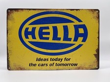 Blechschild Hella 20x30cm Nostalgie Retro Reklame Vintage Deko Geschenk Garage