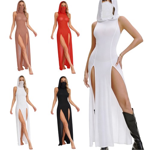 Damen kapuzenkleid mit hohem - damen,