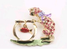 Katzen Brosche, Tier Schmuck