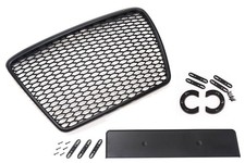 Frontgrill Sport schwarz matt mit Kennzeichenhalter für Audi A6 4F Vor-Facelift