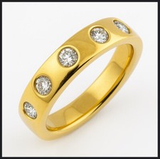18K 750 Gold RS 54 0,50 ct Diamant Brilliant Ring Modern Unisex Echtschmuck Neuw