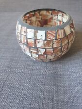 Windlicht Teelichthalter Kerzenhalter Mosaik Glas rot/weiß