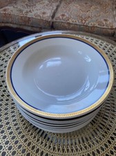 Suppenteller - Kahla - GDR - Porzellan - blau und goldfarbener Rand