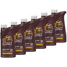 Motoröl MANNOL 15W-50 6x 1 Liter für Aprilia BMW Ducati MZ Triumph Royal Enfield