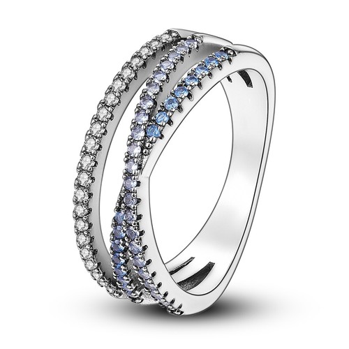 Silber 925 crossover ring - silber,