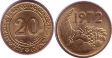 Algerien 20 Centimes 1972