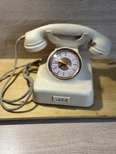 W48 Wählscheiben Telefon, Gabeltelefon, Bakelite, Weiß/Beige, 1950er Jahre