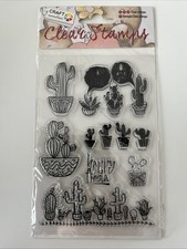Silikonstempel Clear Stamps Hobby Sammel Auflösung Kakteen Pflanzen