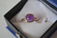 Ring Silber 18 K Gelbvergoldet mit einem Amethyst  in Gr. 64 von Anoli Joailleri