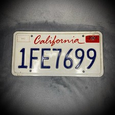 California - White & Blue - 1FE7699 - License Plate - 1980/90s - Man Cave - USA