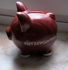 Spardose in rot aus Keramik