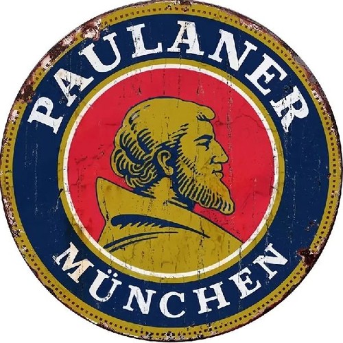 Blechschild rund paulaner bier - blechschild,