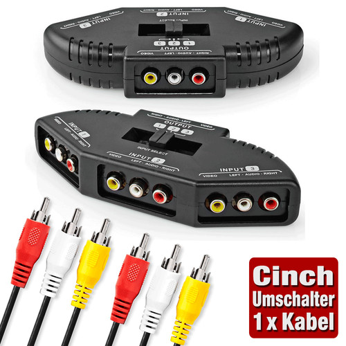 Cinch umschalter audio - cinch, video
