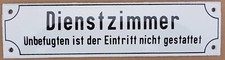 Dienstzimmer Email Schild Emailschild Bergbau Eisenbahn Emaille Schild