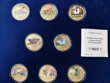 8 MEDAILLEN SET - "Prächtige Schmetterlinge" in Sammlerbox mit Zertifikat