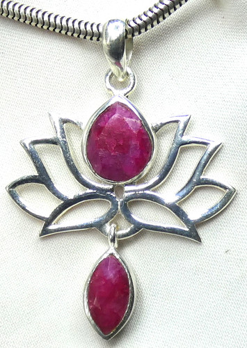 Lotus anhänger rubin 925 - 💝,