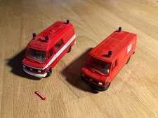 HERPA H0 1:87 Feuerwehr Bastelschrott 2 Fahrzeuge MB RTW u. LKW klein ohne OVP H